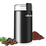 Macina Caffè, Wancle Macina Caffe elettrico, Macinatore di spezie silenzioso, mulino da caffè one touch, utilizzato per fagioli, spezie, ecc., con spazzola pulita (Nero+Nero)