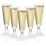 Matana - 96 Flute da Champagne Eleganti in Plastica, 150ml - Calici Plastica Rigida, Bicchieri da Brindisi per Feste, Compleanni, Matrimoni - Resistenti, Lavabili e Riutilizzabili