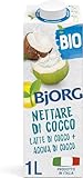 BJORG Bevanda Nettare di Cocco Biologica, Acqua di Cocco e Latte di Cocco, Bevanda Vegetale Senza Zuccheri Aggiunti, Senza Glutine, Vegan, Prodotto in Italia, 1L