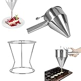 EMAGEREN Imbuto a Pistone in Acciaio Inox 1.2L Imbuto Dosatore per Pasticceria Imbuto Dosatore con 1 Supporto per Torte, Dessert, Marmellate, Muffin, Cioccolatini