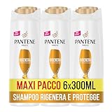 Pantene Pro-V Shampoo Protezione Cheratina, Rigenera e Protegge, Shampoo Capelli, Shampoo per Capelli Deboli o Danneggiati, Ripara all istante i Danni da Styling, Maxi Formato da 6 x 300 ml