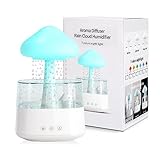 Umidificatore Cloud Rain da 450 ml, diffusore di oli essenziali con luci LED a 7 colori, diffusore di oli essenziali e umidificatore per casa, ufficio, camera dei bambini e casa (bianco 08)