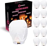 tellementhappy™ tellementhappytm lanterne volanti lanterna cinese volante 100% biodegradabile bianca 30 pezzi Sky Lantern