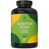 Iperico Capsule (Erba di San Giovanni) - 3.600 mg al giorno - ipericina naturale - vitamina B6, B12 e acido folico (aiutano a ridurre la stanchezza) - TRUE NATURE®