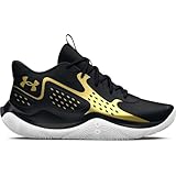 Under Armour UA Jet  23, Scarpa da Basket Unisex - Adulto, Black Metallic Gold Metallic Gold, 46 EU