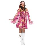 Fun Shack Vestito Hippie Donna, Vestiti Hippie Donna, Vestito Anni 70 Donna, Vestito Carnevale Hippie Donna, Abiti Anni 70 Donna, Costume Hippie Donna, Vestiti Anni 70 Donna XL