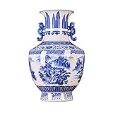 KIZQYN Vasi Decorativo Vaso in Ceramica da 15,74 Pollici Ornamenti in Porcellana Blu e Bianca Antica Inserimento di vasi Cinesi Decorazioni for Soggiorno in Veranda Vaso Moderno