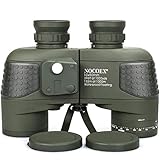 NOCOEX 10x50 Binocolo Marino per Adulti, Binocolo Impermeabile con Bussola Telemetro BAK4 Prisma Lente FMC Antiappannamento per la Navigazione Birdwatching Caccia