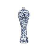 Vaso in ceramica Jingdezhen Grandi vasi di fiori alti per la decorazione della casa Soggiorno Grande Porcellana lunga Piuttosto Antico Insolito Orientale Cinese Accessori Mensola Camino Blu e Bianco