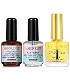 Nail Prep e Primer Unghie Gel 15ml - 3 pz. - Kit Preparatori per Unghie Professionale Migliora Tenuta delle Unghie Ricostruite Primer NON ACIDO Promotore d adesione e Nail Prep Deidratante per Unghie