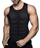 CHUMIAN Maglietta Compressione Uomo Canotta Contenitiva Snellente Intimo Modellante Dimagrante Fascia Pancia Sportivo Fitness Canottiera (Nero, L)