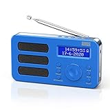 Radio Digitale Portatile DAB+/DAB/FM - August MB225 - Funzione RDS, 40 Preset - Radio Portatile Stereo/Mono - Dual Sveglia - Batteria Ricaricabile - Presa per Cuffie