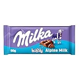 Milka, Bubbly, Tavoletta di Cioccolato al Latte con Morbido Cuore al Cacao, 100% Latte Alpino, Cacao Sostenibile, 90g