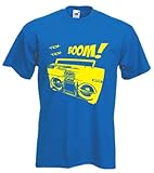 Boombox Hip Hop-Maglietta (assortiti) blu Small