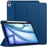 EasyAcc Cover Custodia Compatibile con iPad Air 2024 M2 11 polici, iPad Air 5 2022 / iPad Air 4 10.9 2020, Ultra Sottile Smart Cover Case in Pelle, Supporta Ricarica Magnetica di iPencil, Mare Blu