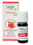 Gisa Wellness - GERANIO - Olio Essenziale Bio - 100% Puro e Naturale - [5ml] - Alimentare - Aromaterapia - Cura della Persona - Benessere - Made in Italy