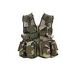 Sconosciuto Gilet tattico Militare Mimetico da Bambino o Ragazzo (Woodland)