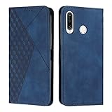 KOUYI Cover per Huawei P30 Lite, Custodia Portafoglio,Cover Libro,Pelle Flip/Folio Case con [Funzione di Supporto] [3-Scheda Slot] [Magnetica] Antiurto (Blu)