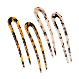 Sibba 4 Forcine Per Capelli A Forma Di U Stile Francese In Acetato Di Cellulosa E Tartaruga Forcine Per Chignon Per Donne E Ragazze Accessori Per Acconciature Marrone