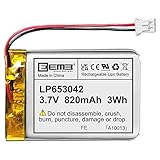 EEMB 3.7V 820mAh 653042 Lipo Batteria ricaricabile agli ioni di polimero di litio con connettore JST-Assicurarsi che la polarità del dispositivo corrisponda alla batteria prima dell acquisto!!!