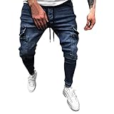 Generico Pantaloni Skinny Uomo Verde Pantaloni Lino Uomo Estivi Beige Jeans da Lavoro Uomo Elasticizzati Cargo Pantaloni Uomo Jeans Bootcut Uomo A Vita Alta Pantaloni Tuta Cavallo Basso Uomo