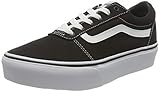 Vans Ward Platform, Scarpe da ginnastica, Bambine e ragazze, (Canvas) Black/White, 36 EU