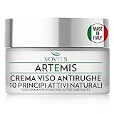 VOVEES Artemis - Crema Viso Antirughe Idratante Bio con Acido Ialuronico | 10 Principi Attivi Naturali | Emulsione Lamellare Veloce Assorbimento, 50 ml, Vetro