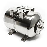 Wiltec Vaso di espansione 50 l orizzontale acciaio inox per impianti idrici, sistemi autoclave, membrana EPDM