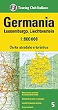 Germania, Lussemburgo, Liechtenstein 1:800.000. Carta stradale e turistica