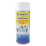 TRS® MACOTA VERNICE BIANCO TARGHE SMALTO SPRAY MANUTENZIONE RINNOVA RIGENERA RAVVIVA TARGA AUTO MOTO CAMPER FURGONE CARAVAN ALTA VISIBILITA  ASCIUGATURA RAPIDA VALVOLA AUTOPULENTE 400 ML