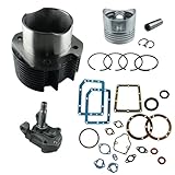 Generico Kit Cilindro e Pistone + Pompa Olio + Serie Guarnizione Completa e Paraoli Compatibile per Motore Lombardini Diesel 6ld 360 per Motozappa e Motocoltivatore