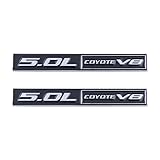 2 adesivi 5.0L Coyote V8 Emblem Autoadesivo Adesivi 3D per Auto Camion SUV (argento nero)