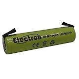 Batteria ricaricabile Ni-Mh Ministilo AAA 1,2V 1000mAh 1Ah con linguette lamelle terminali a saldare per pacco pacchi batteria 45x11mm 11x45mm