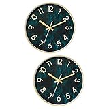 STOBAZA 2 Pz orologio da parete in finta venatura del legno decorazione dell orologio resistente all usura orologio da parete sospeso retro decorazione casa delicato orologio da parete