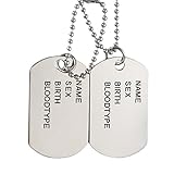 OIDEA Collana Dog Tag Uomo Militare Lega con pendente argento regalo perfetto