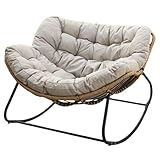 DKAIW Poltrona Moderna,Poltrona Lounge Moderna Per Balcone, poltrona a dondolo,on Seduta Ergonomica In Tessuto Imbottito, per Soggiorno/Camera da Letto C,110 * 78cm