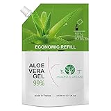 Aloe Vera Gel Puro, 100% Bio, Dopo Sole, After Sun, Corpo, Viso, Mani, Gel Capelli, Naturale, Acne, Gel Aloe Vera Puro, Biologico, Depilazione, Eco gel, Dopobarba, 1000 ml