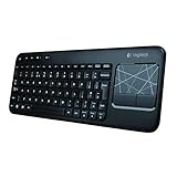 Logitech K400 Plus Tastiera Wireless Touch TV, Facili Controlli Multimediali e Touchpad Integrato, Tastiera HTPC per TV Collegata al PC, Windows, Android, Chrome OS, Laptop, Italiano QWERTY - Nero