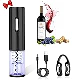 Yuragim Cavatappi Elettrico, Apribottiglie Elettrico USB Ricaricabile con Taglia Capsule, Set di Apribottiglie Automatico Professionali, Regalo Vino per Amanti del Vino,Feste e Appuntamenti Ristorante