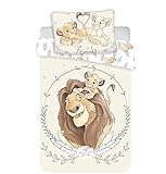 Disney, Il Re Leone, Simba e Mufasa, set di biancheria per lettino, copripiumino e federa, 100% cotone, 2 pezzi, 100 x 135 cm