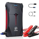 FLYLINKTECH Avviatore Emergenza per Auto- 2500A 13200mAh Avviatore Portatile per Motore Benzina, Impermeabile IP67, fino a 6,0L Ges o 5,0L Diesel, 12V Jump Starter, Torcia a LED