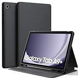 EasyAcc Custodia per Samsung Galaxy Tab A9+ / A9 Plus 11 Pollici 2023 SM-X210/ X215/ X216 con Pen Holder, Sottile Folio Stand Protettiva Tablet Cover, Multi-Angolo Visualizzazione, Nero