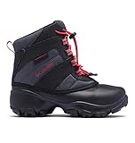 Columbia Rope Tow Iii Waterproof, Stivali da Neve Unisex - Bambini e ragazzi, Grigio (Dark Grey Mountain Red), 39 EU