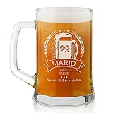 Maverton Boccale per la Birra in vetro con personalizzazione - capienza 500 ml - H12 cm x Ø8,5 cm - ottima idea regalo per le feste perfetto per ogni uomo amante della buona Birra - perfetto