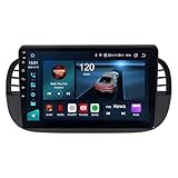 ACAVICA 4+64GB Android 13 Autoradio per Fiat 500 500C 2007-2015 Stereo 8-Core GPS Navi mit Wireless CarPlay Android Auto Bluetooth 4G LTE WiFi (Nero)