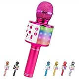 ShinePick Microfono Karaoke Bluetooth, karaoke bluetooth microfono Microfono Wireless 4 in 1 per Bambini, Microfono LED Portatile, Dispositivo Karaoke Home KTV Compatibile con Android/iOS PC(Porpora)