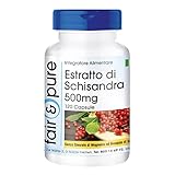 Fair & Pure® - Schisandra - Polvere in capsule - Estratto di Schisandra chinensis 500mg - Vegan - 9% schisandrina - 120 Capsule