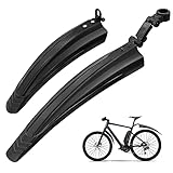 Ledeak Parafango Bici, Universale MTB Bicicletta Pneumatic Parafango Posteriore Anteriore Biciclette Mountain Bike parafanghi Regolabile Accessori Set (Nero)