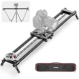 NEEWER 31,5"/80cm Camera Slider con Volano e Manovella, Binario Dolly in Fibra Carbonio più Fluido con 4 Cuscinetti Precisi, Gambe Regolabili, per Fotocamera DSLR Camcorder, Carico Massimo 17,6lb/8kg