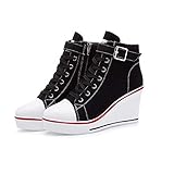 Sneakers Zeppa Donna 35-43 EU Scarpe da Ginnastica Basse Sportive Fitness Tacco Zeppa Scarpe con Zeppa Interna Donna Scarpe da Ginnastica Basse Sportive Fitness Sneakers Zeppa